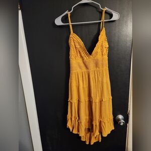 Large Rue 21 Mustard Yellow Boho Dress